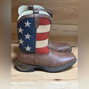 Durango Kids Brown Boots with Flag Design